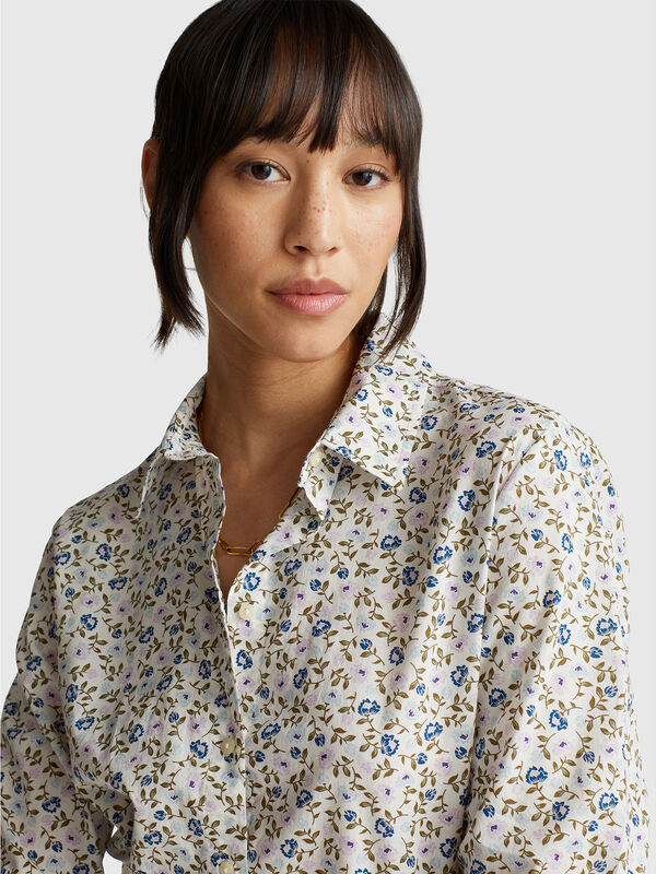 Camicia fantasia in cotone leggero Donna