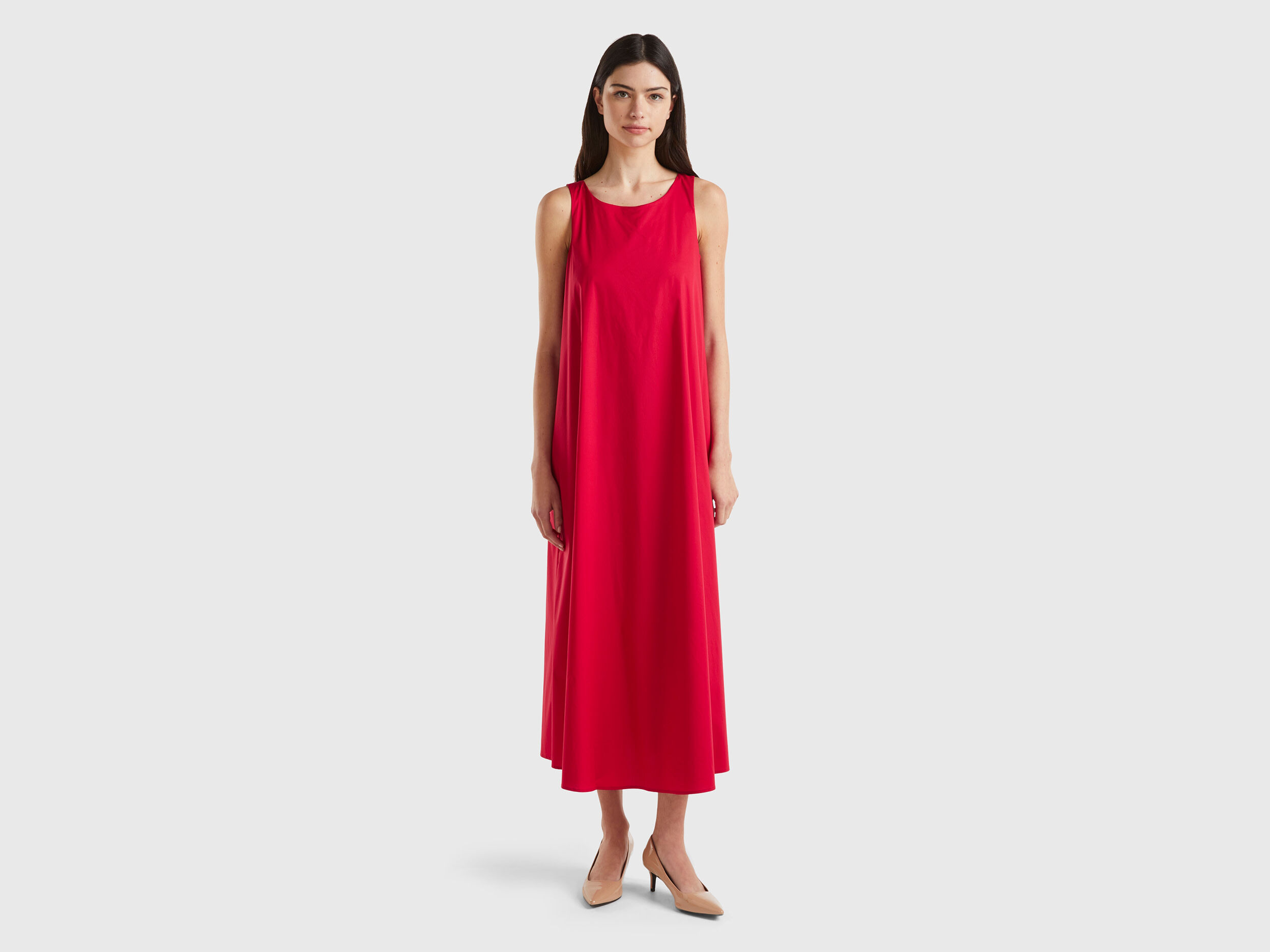 Robe longue sans manches Rouge Benetton
