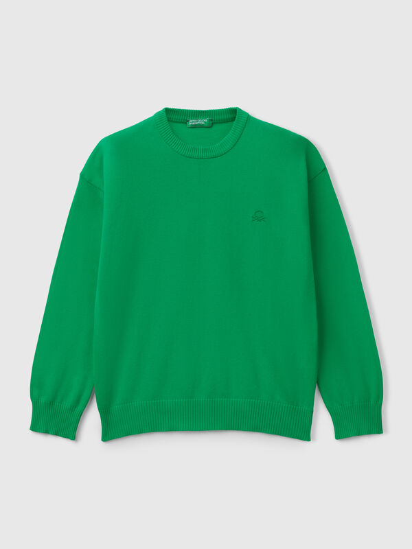 Pull en pur coton avec logo Garçon