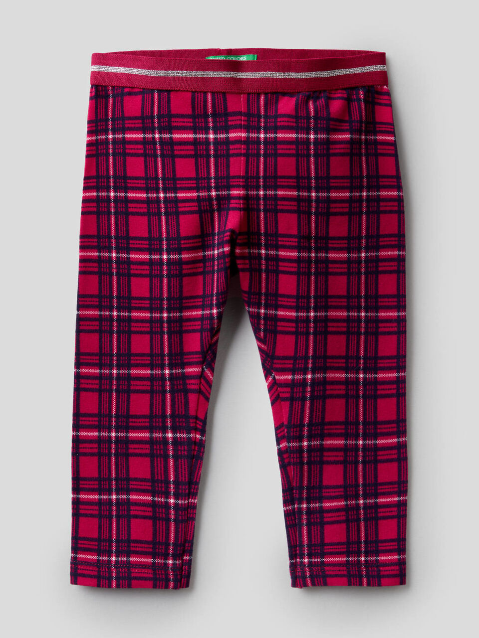 Leggings a quadri in cotone stretch image number 1
