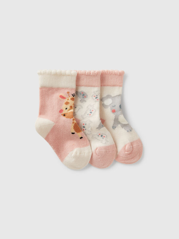 Three pairs of socks with little animals New Born (0-18 months)