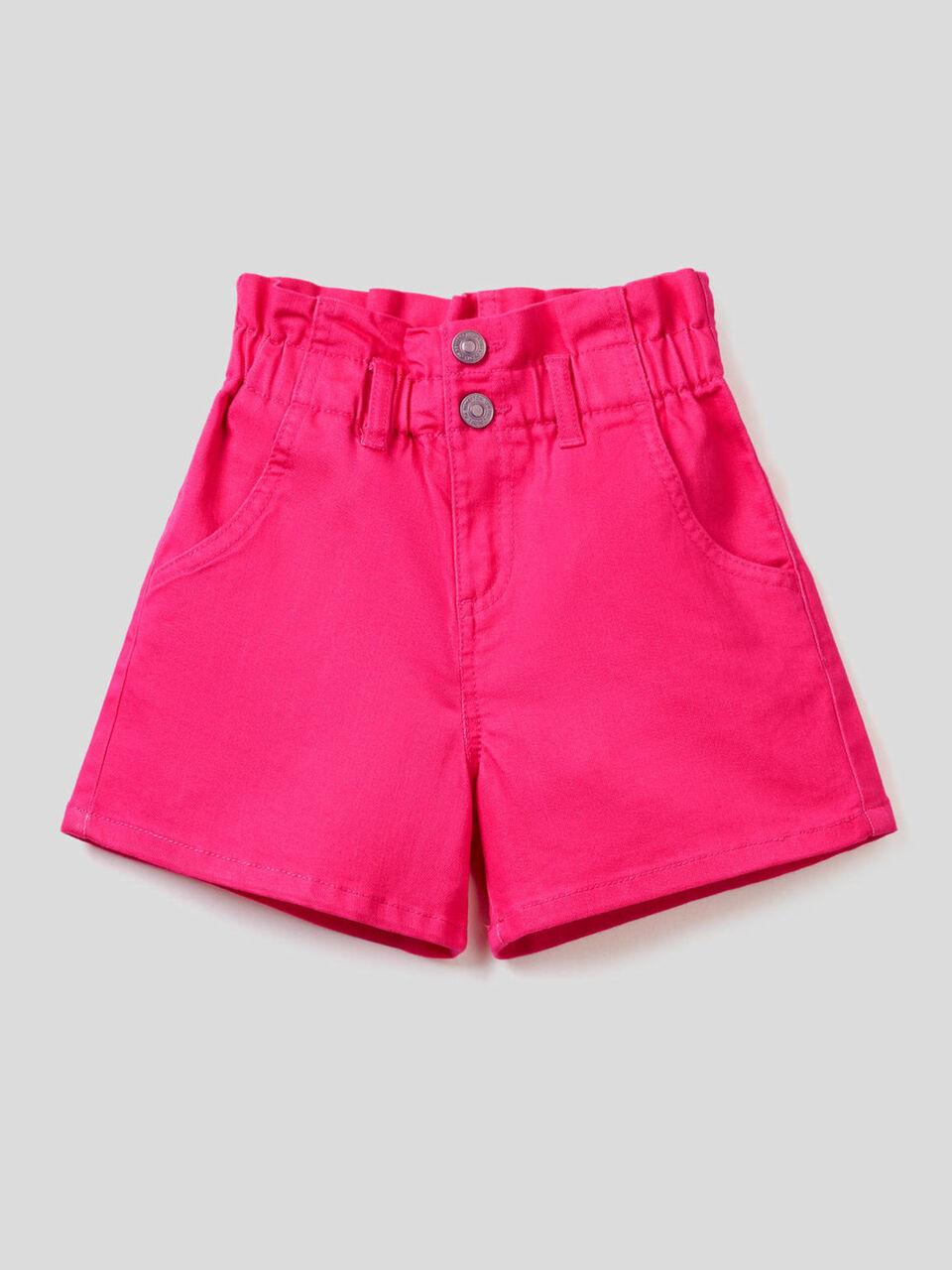 Paperbag shorts in colored stretch denim image number 1
