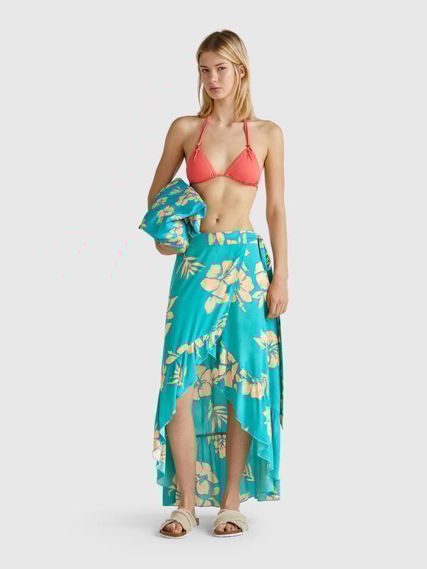 Pareo con stampa floreale Donna