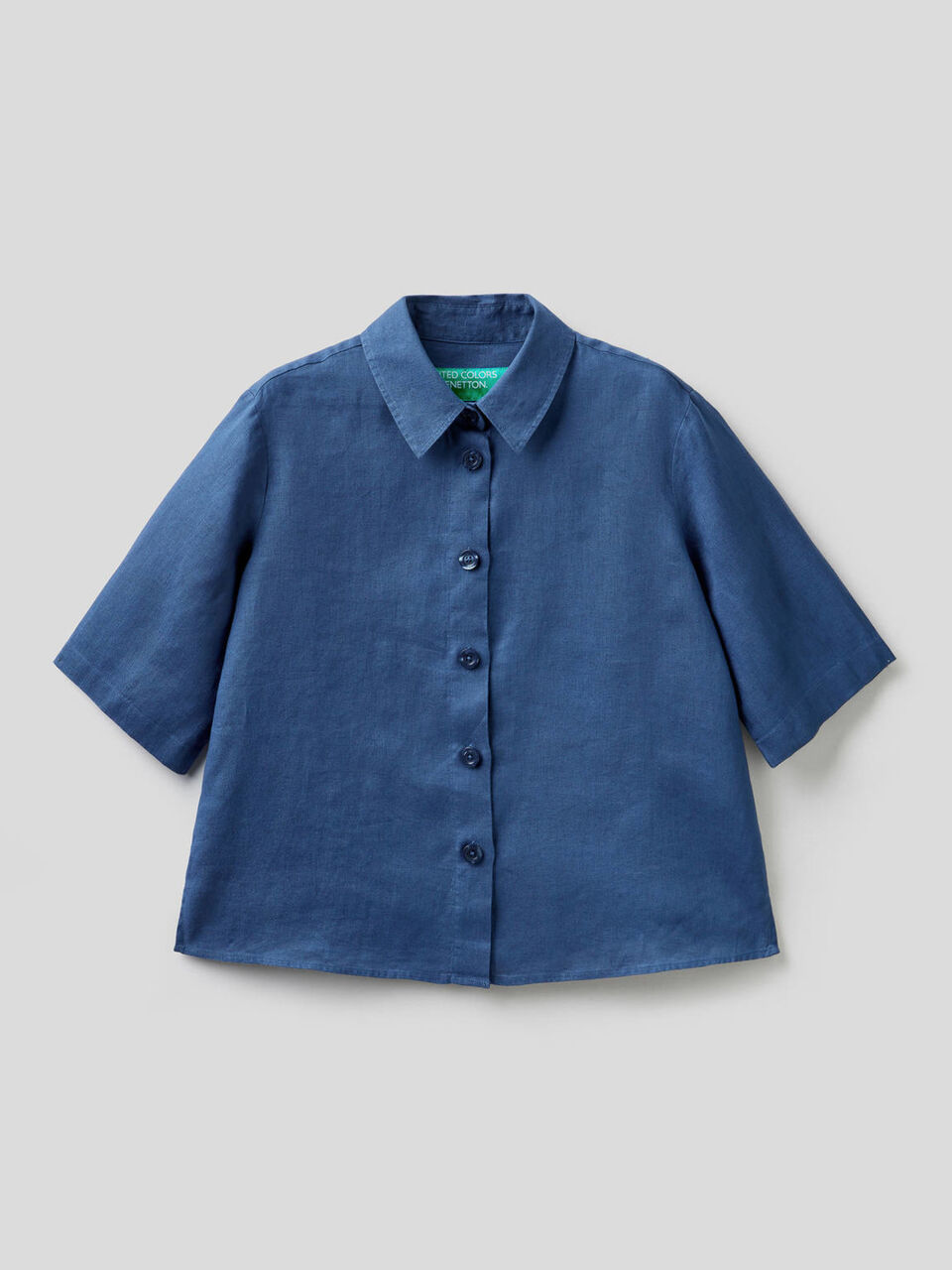 Chemise courte en pur lin image number 1