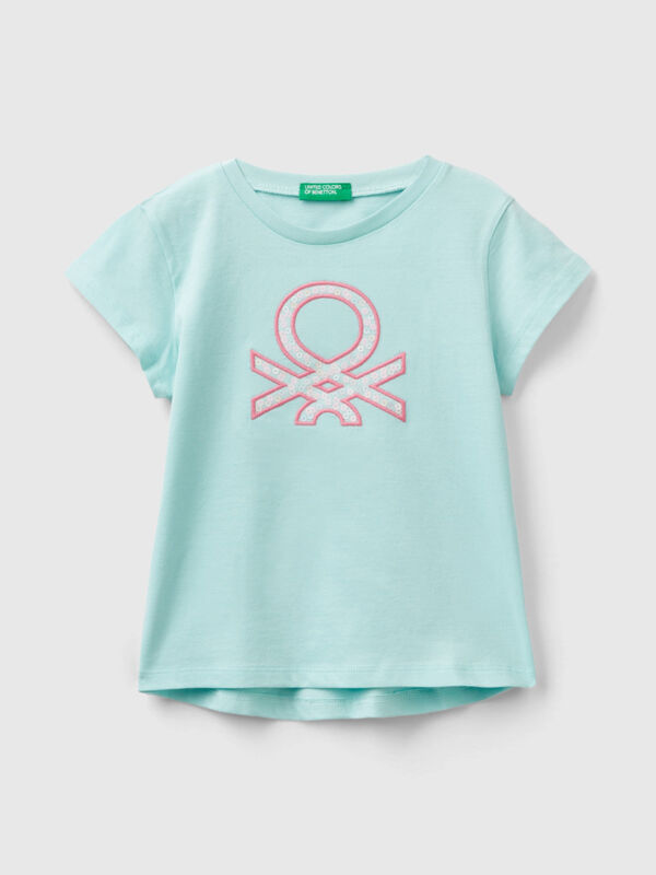 Shirt mit gesticktem Logo aus Bio-Baumwolle Mädchen
