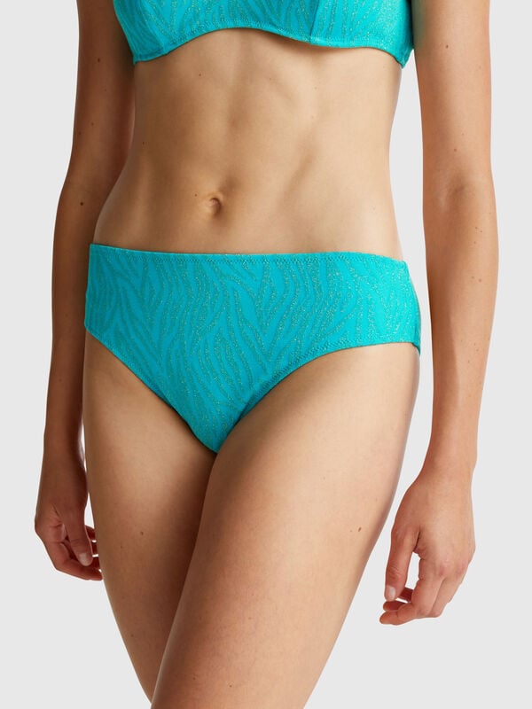 Badeanzug-Slip mit Animal-Print an der Seite Damen