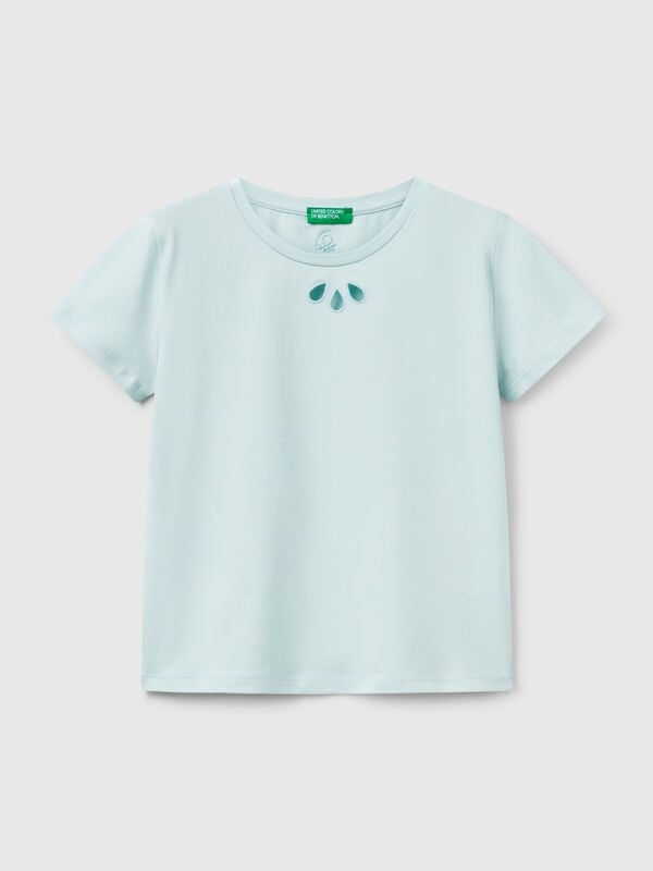 T-Shirt mit ausgeschnittenem Motiv Mädchen