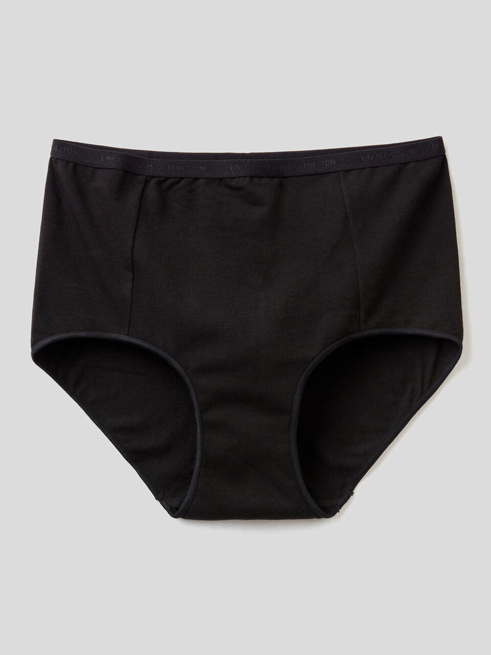 Culotte fianco alto in cotone stretch image number 1