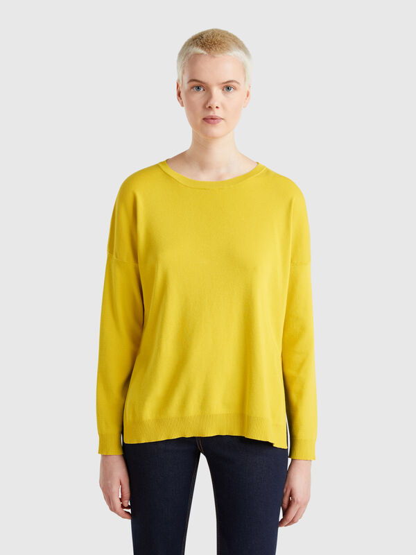 Pull over-fit en coton Femme