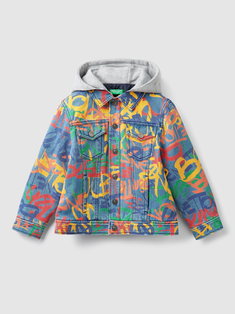 Printed denim jacket image number 1