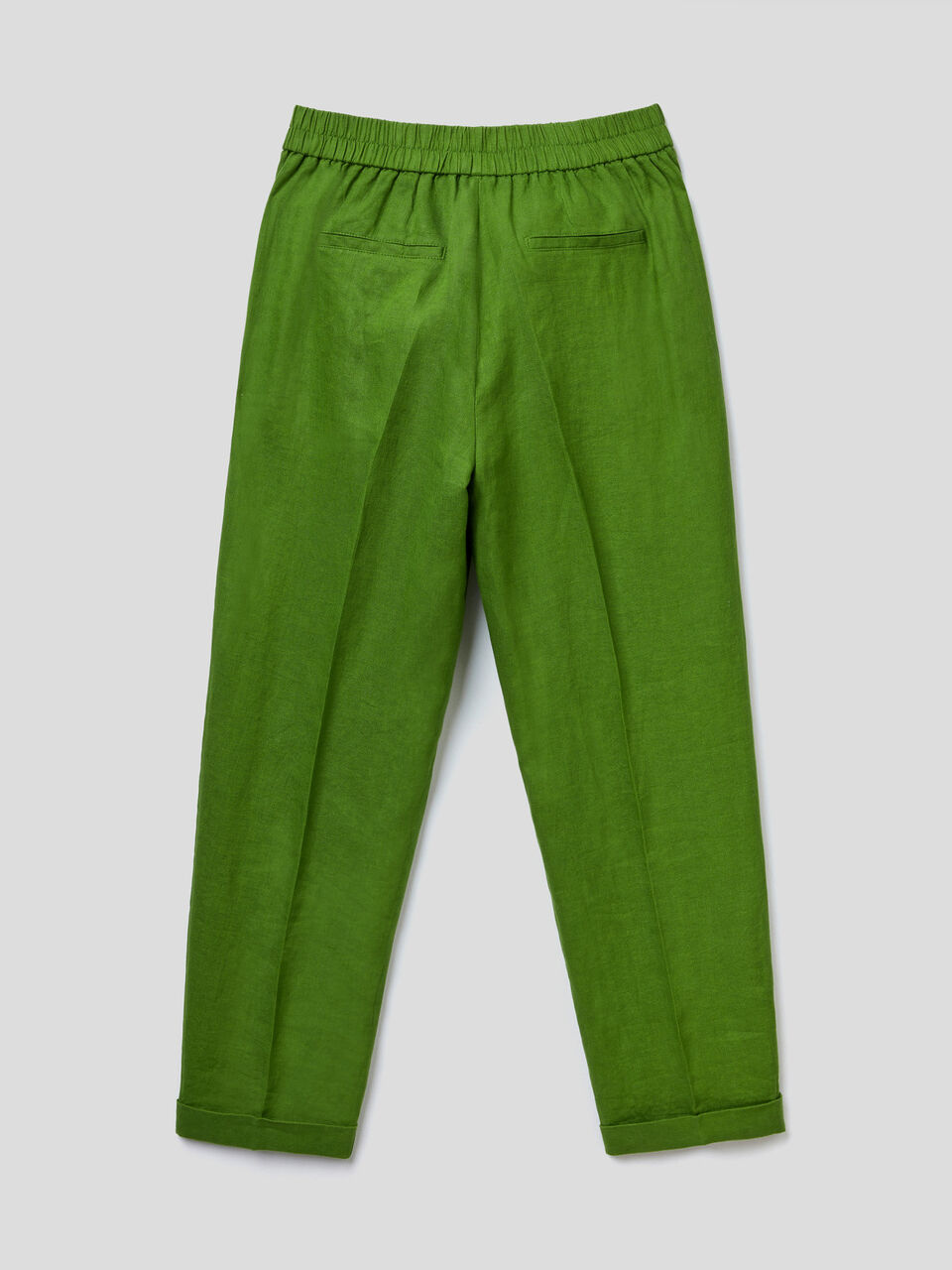Cropped trousers in 100% linen image number 2
