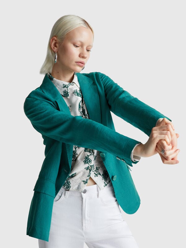 Blazer in pure linen Women