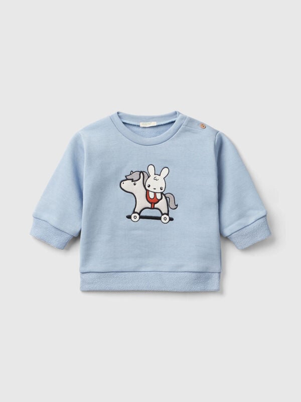 Sweatshirt mit Häschen-Stickerei Newborn