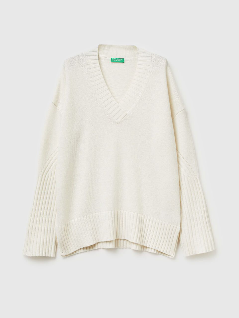 MAGLIA SCOLLO V M/L Donna image number 1