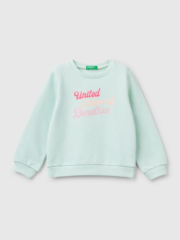 Sweater aus Baumwolle mit Glitzerdruck Mädchen