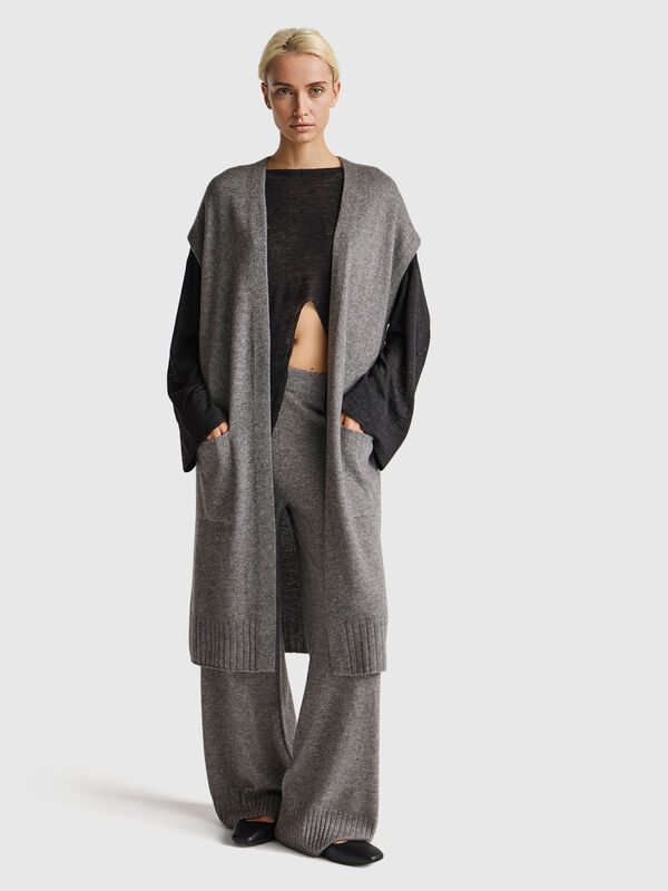 Langer Cardigan aus Kaschmirmischung Damen