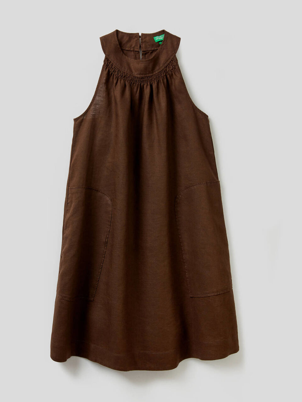 Vestito corto in 100% lino image number 1