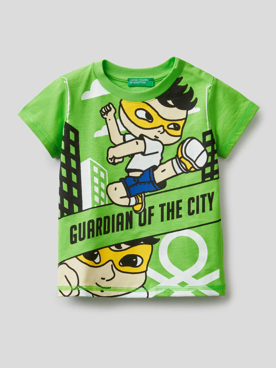 T-shirt 100% cotone con stampa supereroe image number 1