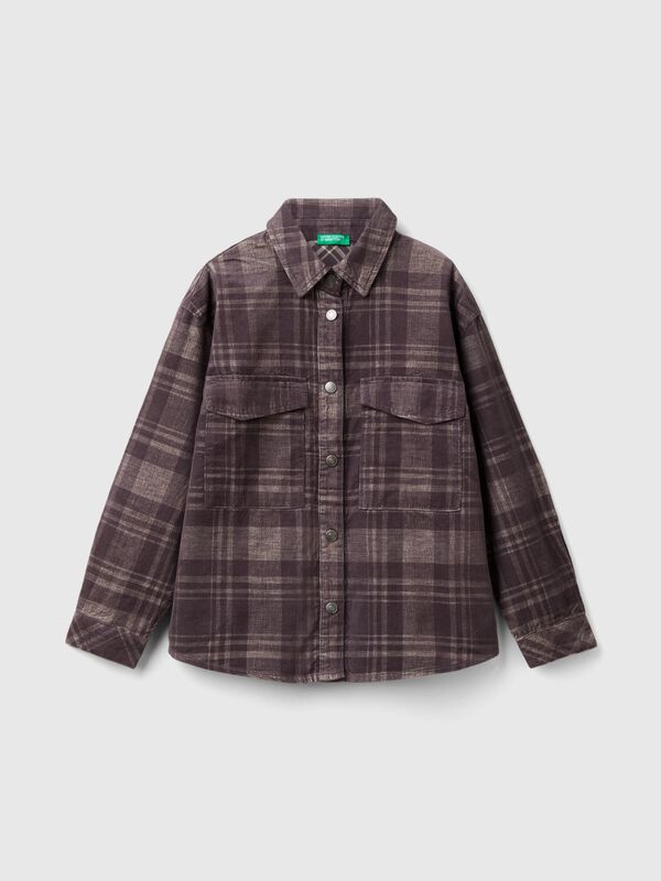 Chemise tartan en velours Filles