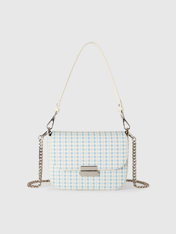 Tasche aus beschichtetem Stoff mit Rautendruck Damen