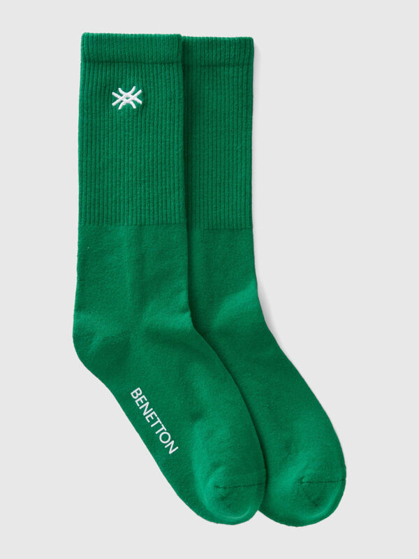 Sporty socks in organic cotton blend
