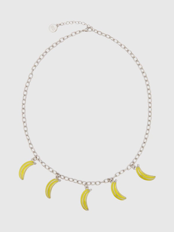 Silberne Halskette mit Bananen in Gelb Damen