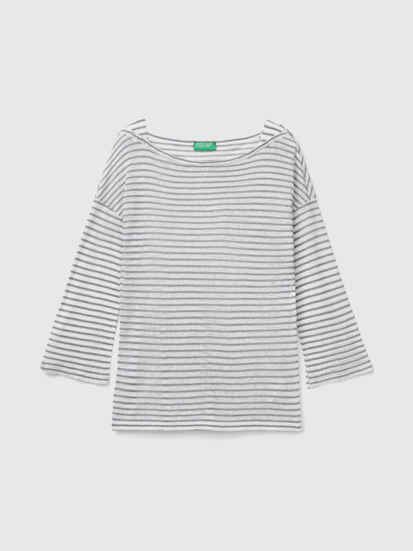 Striped t-shirt with 3/4 sleeves Women