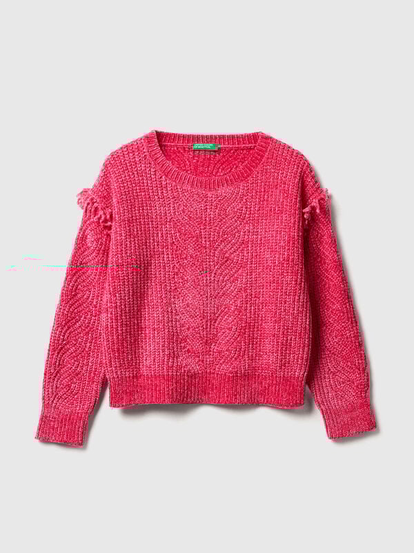 Pull chenille à franges Filles