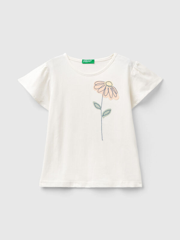 T-shirt à broderie florale Filles