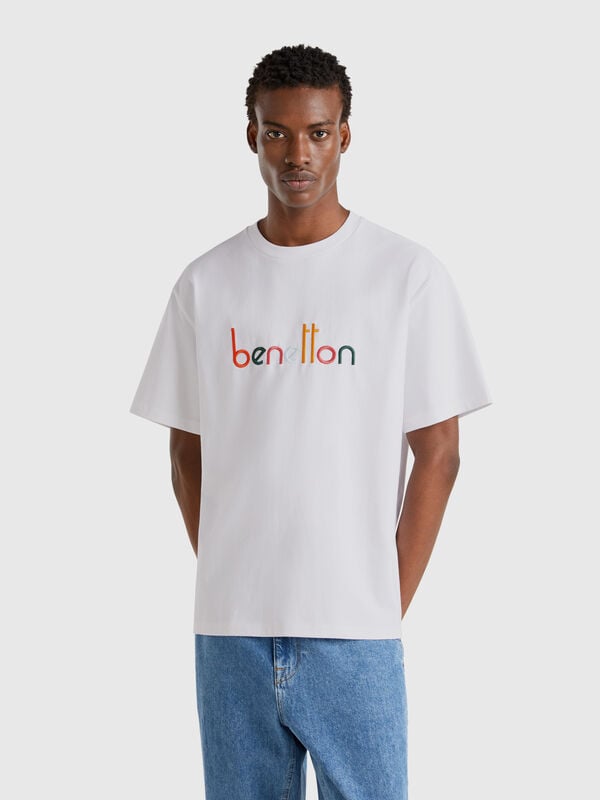 Oversized t-shirt with logo embroidery Men