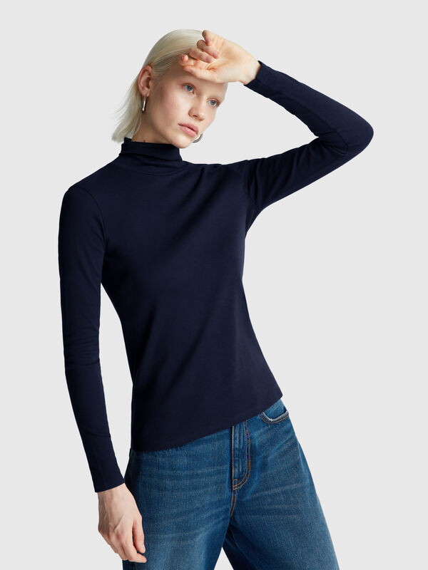 Long sleeve t-shirt with high neck Women