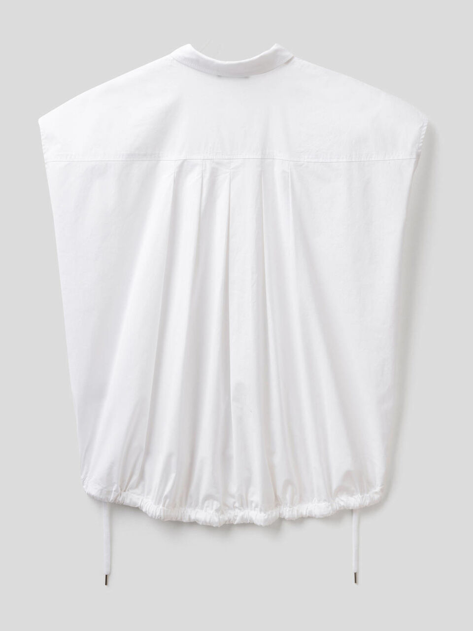 Blusa in cotone stretch con coulisse image number 2