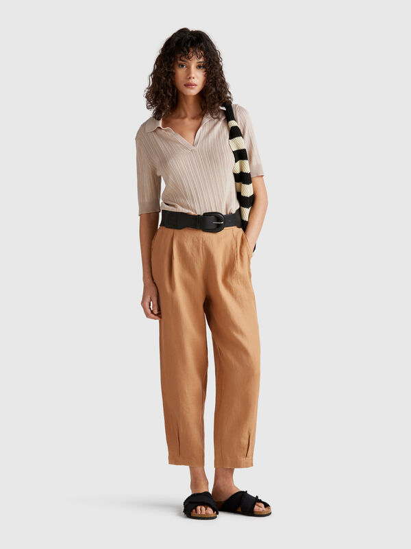 Pantalon doux pur lin Femme