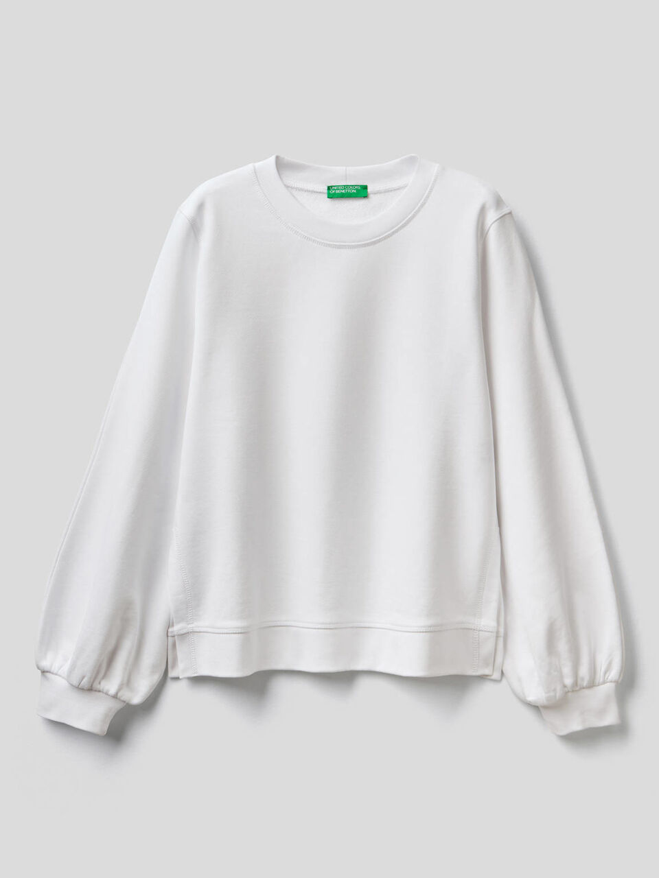 Cotton sweatshirt with puff sleeves image number null