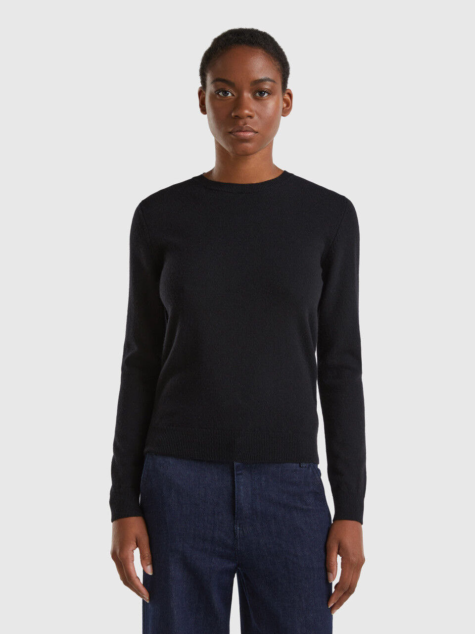 Black merino shop wool jumper ladies