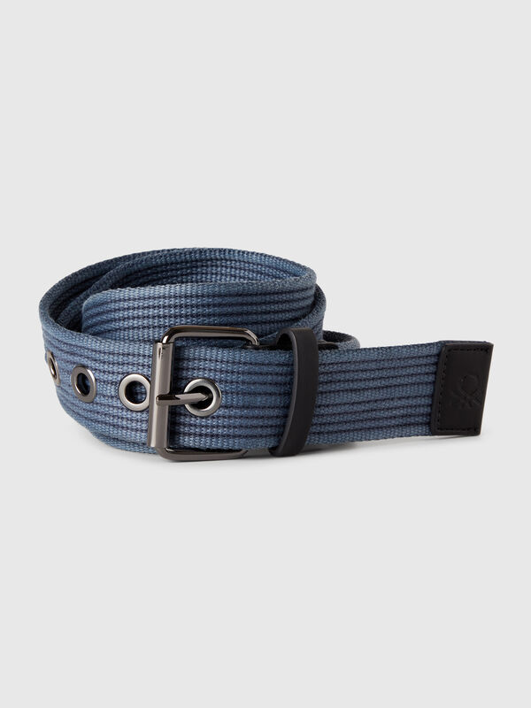 Cintura a righe con occhielli Uomo
