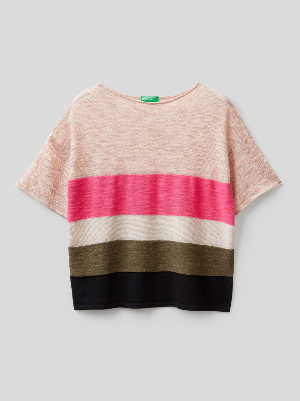 Pullover in einem Mix aus verschiedenen Garnen mit Streifen image number 1