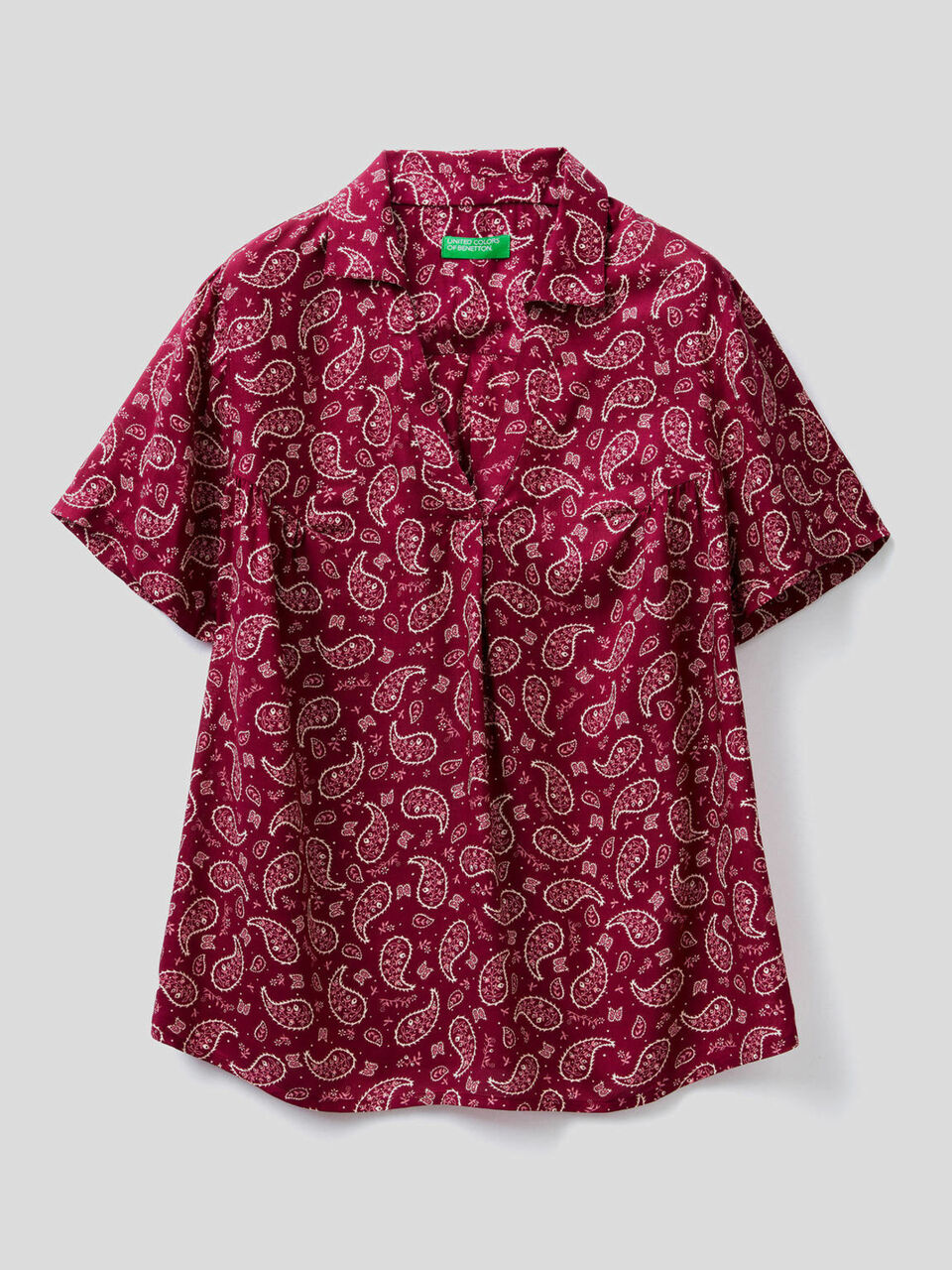 Bluse mit kurzen Ärmeln und V-Ausschnitt image number 1