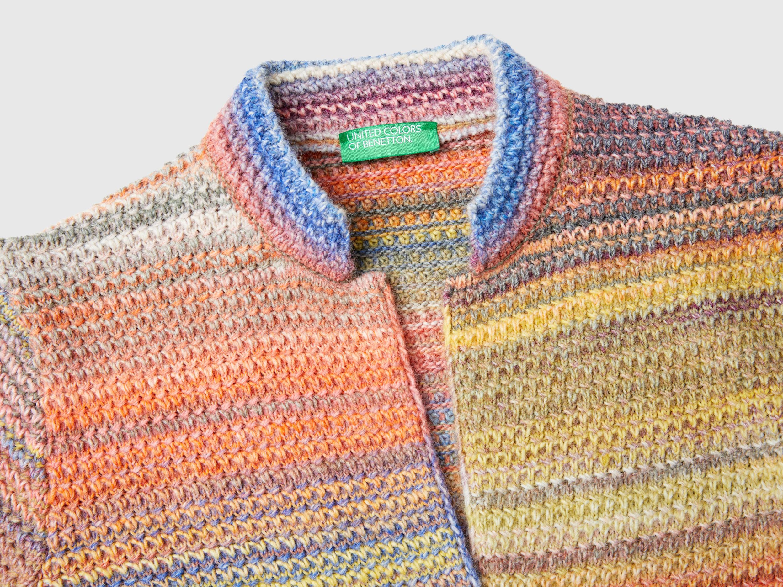 Giacca in maglia di misto lana multicolor Multi color Benetton