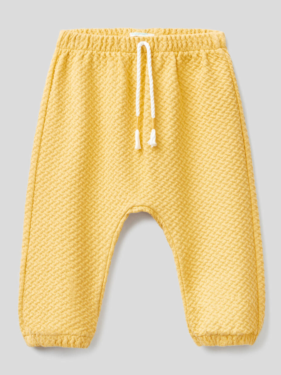 Pantaloni in cotone bio stretch lavorato image number 1