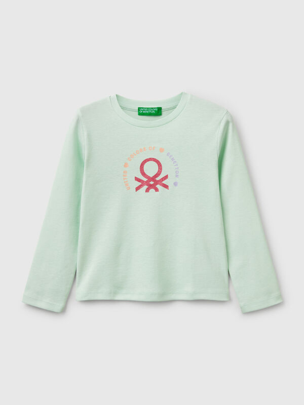 T-Shirt slim fit mit Glitzerdruck Mädchen