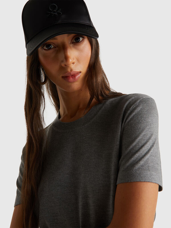 Kurzärmliger Pullover aus Seidenmischung Damen