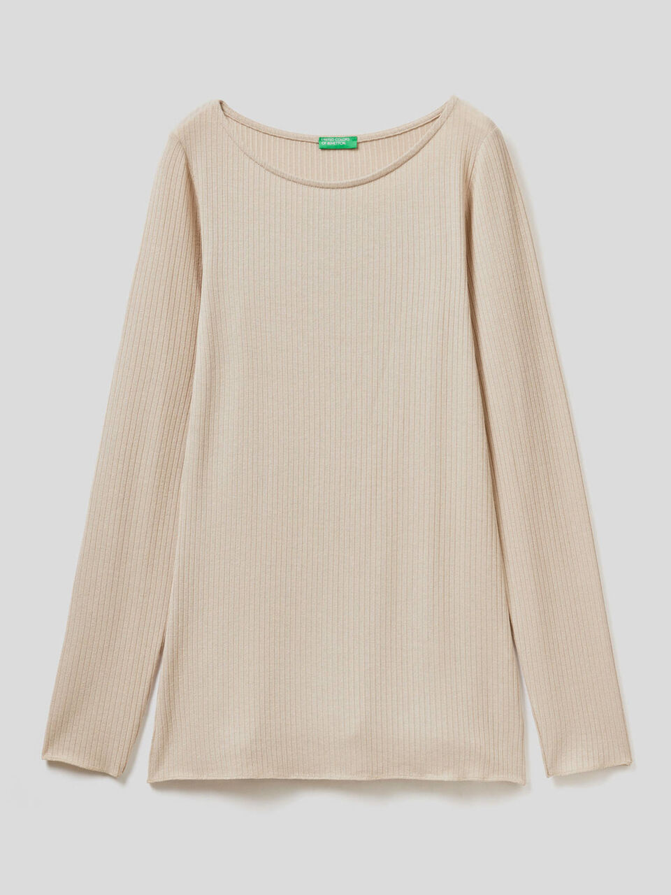 Long sleeve t-shirt in cashmere blend image number 1