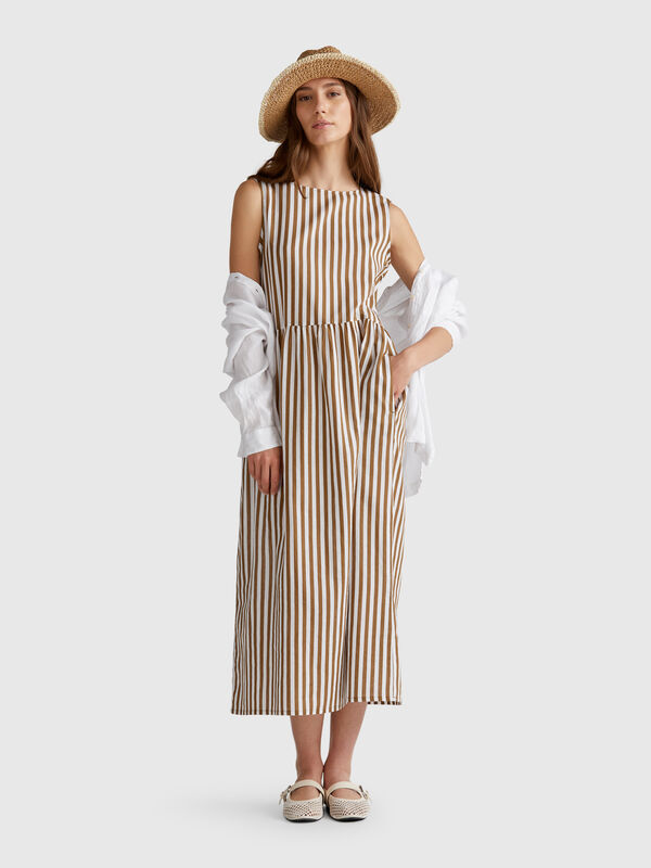 Vestito midi a righe Donna