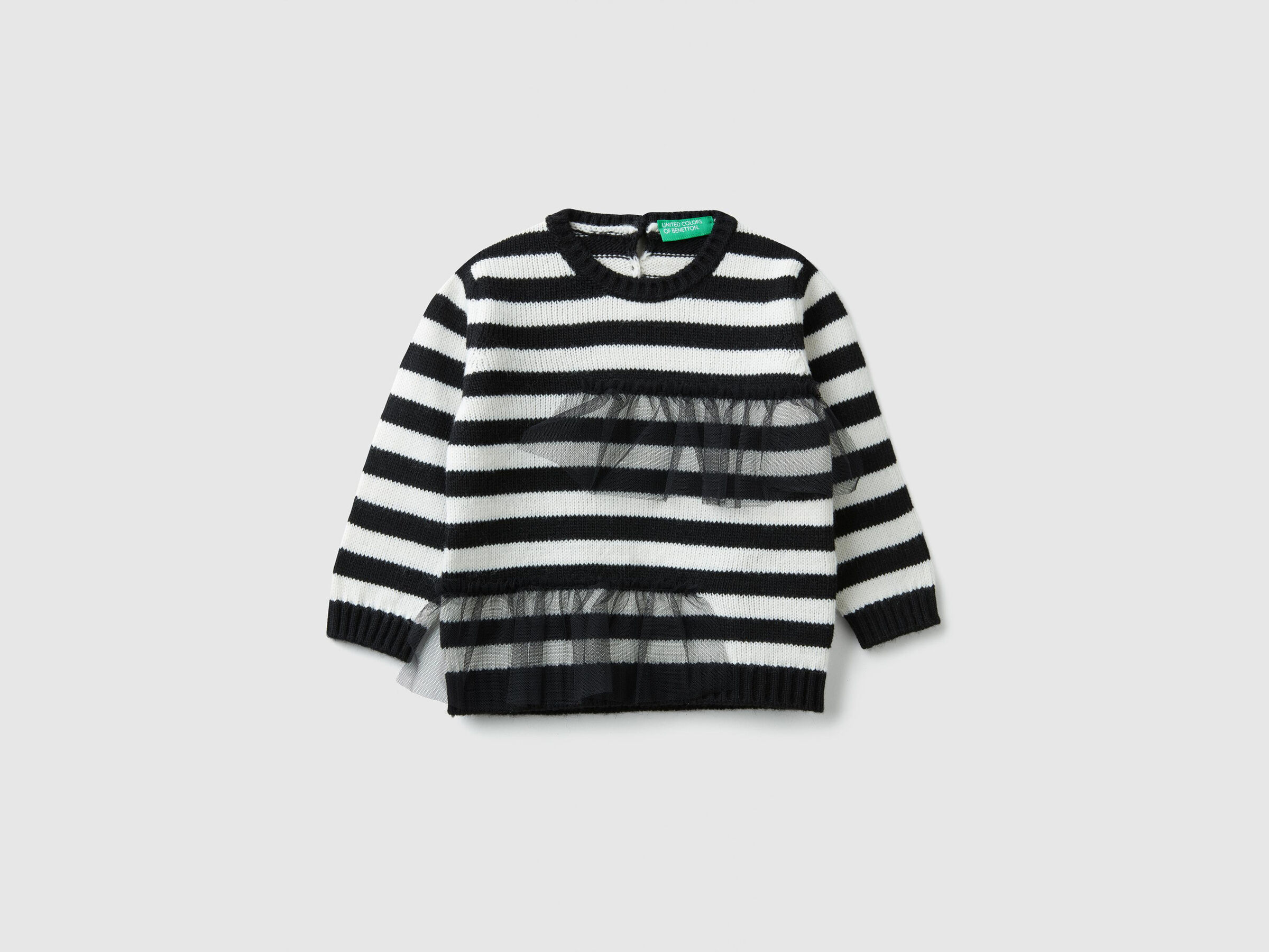 Gestreifter Pullover mit Tüll image number null