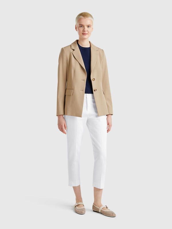 Chino cropped in cotone stretch Donna