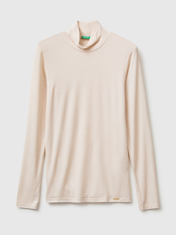 Pull imitation en mélange modal et cachemire Femme