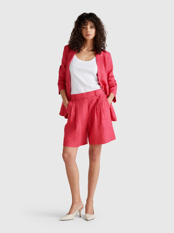Bermuda 100% lin Femme