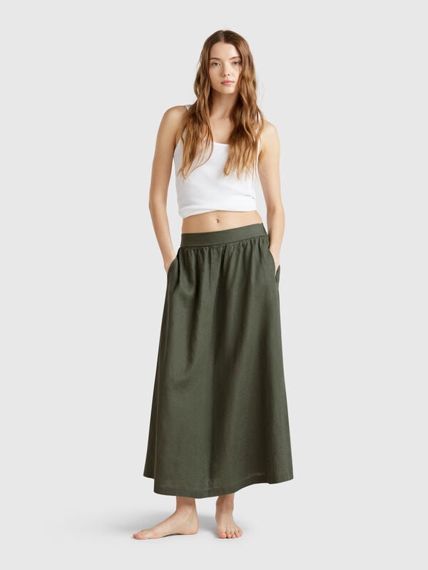 Gonna lunga in puro lino Donna