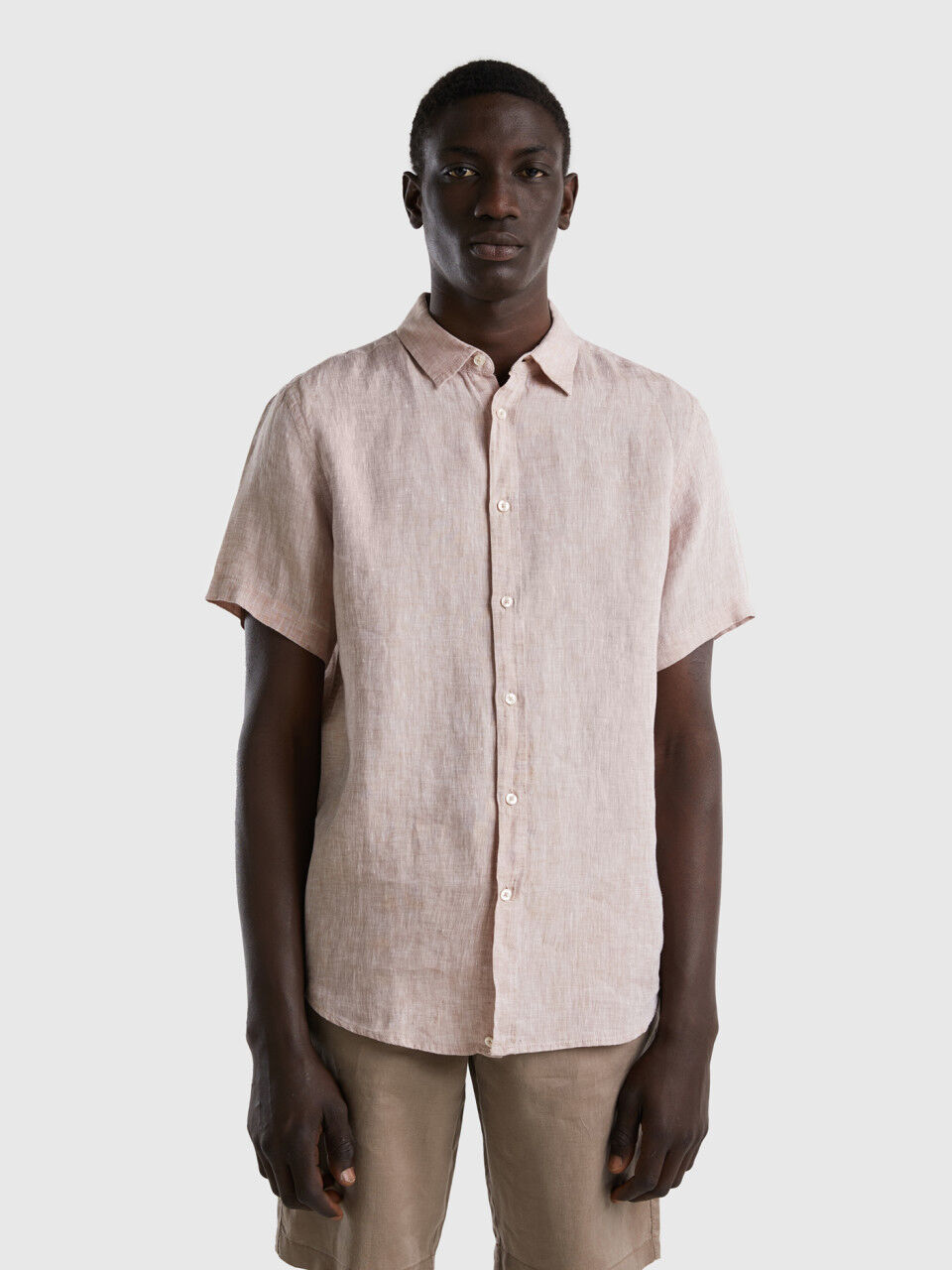 100% linen short sleeve shirt